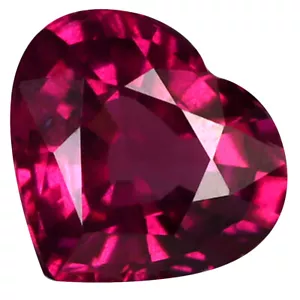 1.34 ct Unbelievable Heart (7 x 6 mm) Tanzania Purplish Pink Rhodolite Garnet - Picture 1 of 1