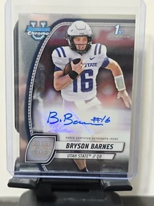 Bowman Chrome U Bryson Barnes 2024 #PA-BBA 1st Bowman Auto Utah State (RC, AU) - Imagen 1 de 6