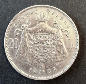 Belgique - Albert Ier - Très Joli et rare 20 francs/ 4 belgas 1932 FR -pos A (4) - Photo 1/2