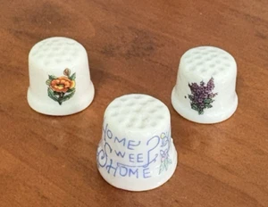 Vintage Mixed Collectible Bone China / Ceramic Thimbles Lot Of 3 - Picture 1 of 3