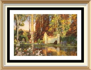 Original c1929 Vintage Lithograph THOMAS MOSTYN 90+yr Old Print GARDEN MEMORIES - Picture 1 of 1