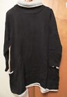 MedeShe Women's Long Sleeve Cotton Black Sweater Type Over Dress US 6/8 M