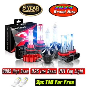 For Acura TSX 2009-2014 HID/LED Headlight Hi/Lo Beam+Fog Light Bulbs Kit 6x - Picture 1 of 24