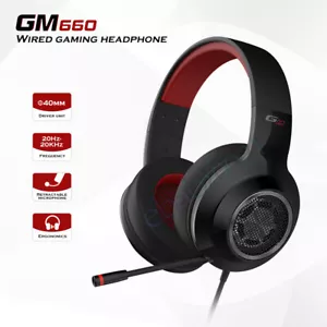 EDIFIER HECATE GM660 gaming wired headphones 40mm unit gaming headset -black - Picture 1 of 6