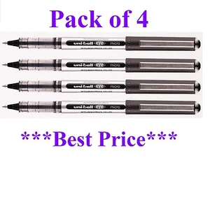 4 x Uni Ball Eye MICRO UB-150 Rollerball Pen BLACK Colour – Cheapest on Ebay - Picture 1 of 7