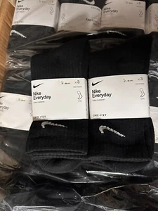 Nike Performance schwarze gepolsterte hohe Crew-Socken aus Baumwolle (6 Paar - groß) - Bild 1 von 1