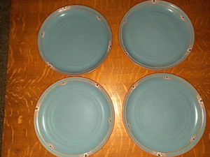 Set of 4 Noritake Blue Adobe 10-1/4" Dinner Plates - Picture 1 of 6