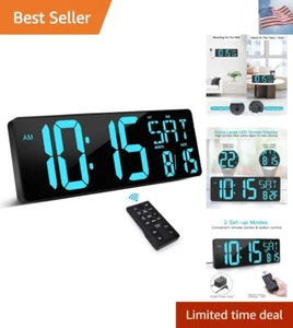 Large Digital Wall Clock with Remote Control, 16.5 Inch LED Large Display Cou... - Picture 1 of 7