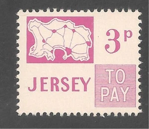 Jersey #J10 (D2) VF MNH - 1971 3p Map of Jersey - Postage Due - Picture 1 of 1