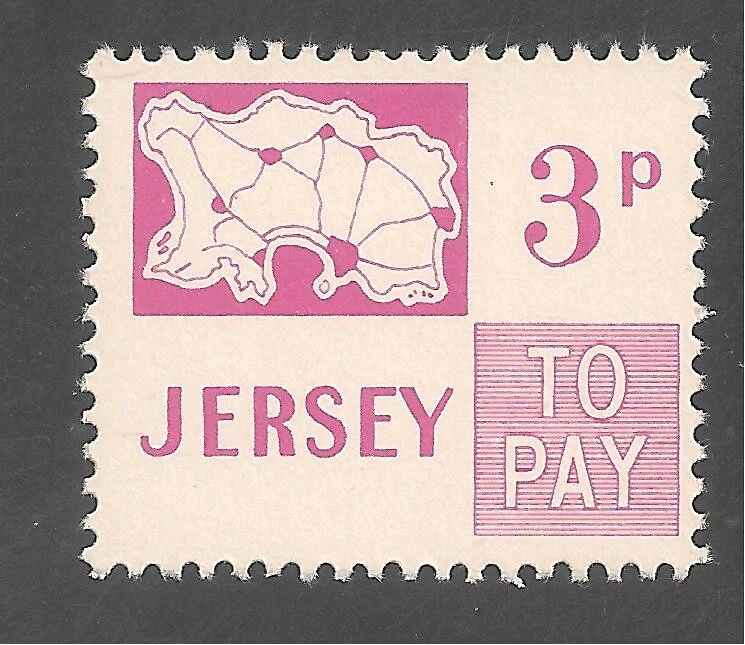 Jersey #J10 (D2) VF MNH - 1971 3p Map of Jersey - Postage Due - Image 1 of 1
