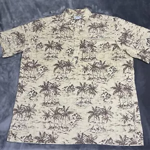 Reyn Spooner Hawaiihemd Palme XXXL 3XL Vintage Viertel Knopfleiste - Bild 1 von 5