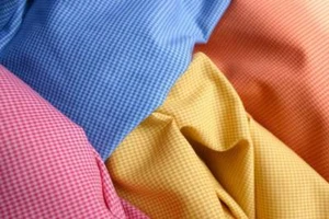 small gingham /tiny checked fabric VARIOUS yellow orange blue - Picture 1 of 1