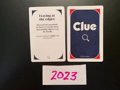 Clue  2023   Fraying at the edges  Card  Game Replacement Pieces - Image 1 of 2