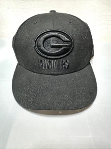 Chapeau homme New Era taille 7 1/2 vert Bay Packers 59Fifty noir sur noir - Photo 1/8