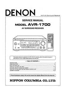 Manual de servicio instrucciones para Denon AVR-1700 - Imagen 1 de 1