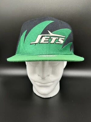 New York Jets Diente de Tiburón Retro Mitchell & Ness Snapback Sombrero/Gorra Foto 1 de 4