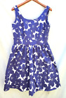 BODEN Marilyn FLORAL DRESS, blue and white sleeveless, size 10 - a-line skirt