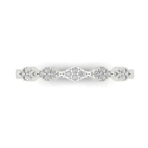 0.1 ctw Zirconia Diamond Eternity Ring for Women | 14K White Gold Wedding Band - Picture 1 of 5