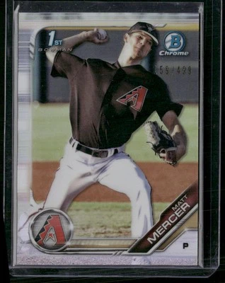 2019 Bowman #BCP-120 Matt Mercer Chrome Prospects Refractor #/499 - Image 1 of 2