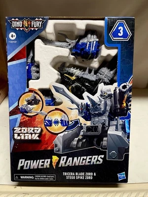 POWER RANGERS DINO FURY HOJA TRICERA ZORD STEGO SPIKE ZORD LINK F1400   Foto 1 de 4
