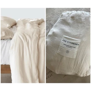 🆕The Citizenry Stonewashed Linen Duvet Cover QUEEN Ivory NWT - Picture 1 of 8