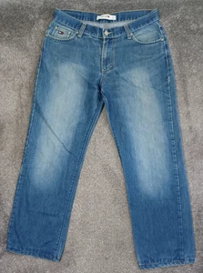 Tommy Hilfiger Mens Jeans W34 L30 Blue Stonewash Regular Straight Fit Zip Fly - Picture 1 of 19