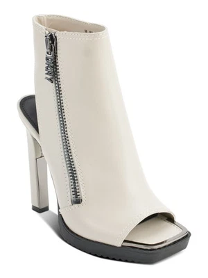 DKNY Womens Ivory Heel Malia Square Toe Block Heel Leather Shootie 11 M - Image 1 of 4