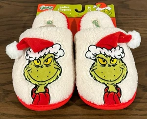 Neu mit Etikett Dr. Seuss The Grinch Weihnachtsmütze Sherpa Hausschuhe Damen M 7/8 mit Geschenkbox NEU - Bild 1 von 4