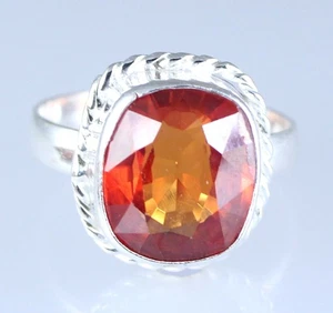 Anello Padparadscha Zaffiro Arancione 14,35 Ct Pietra Preziosa Cuscino Naturale Certificato - Foto 1 di 6
