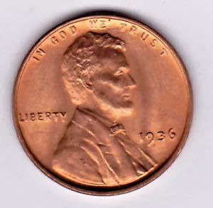 Centavo Lincoln 1936 en estado brillante sin circular stk C - Imagen 1 de 2