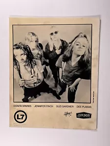 L7 Donita Sparks Photo Orig Black & White London Recordings Promo Circa 1990s - Bild 1 von 12