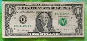 (B03311970A) [Mar 31, 1970] 2007 $1 DOLLAR BIRTHDAY/ANNIVERSARY NOTE - Picture 1 of 2