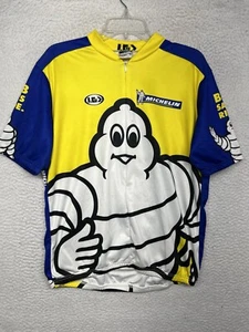 Louis Garneau Cycling Jersey Mens XXXL 3XL Yellow Michelin Man Full Zip - Picture 1 of 15