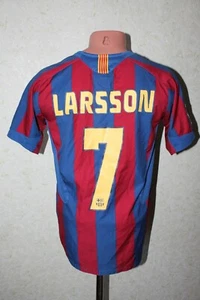 Barcelona Football Shirt Camiseta Soccer 2005 2006 Home Size XL Youth #7 LARSSON - Picture 1 of 12