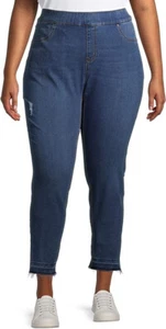 Nuevo con etiquetas Terra & Sky Blue Talla Grande 4X Jegging Denim Azul Recortado Elástico Panel Abdomen - Imagen 1 de 5