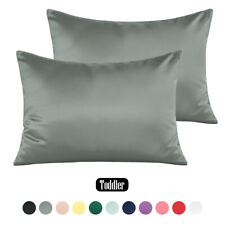 100% Satin Travel Pillow Case 2 Pack 13"x 18" Lightweight Soft Smooth Pillowcase