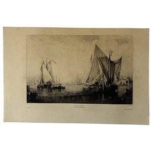 Original Vue de Venice Radierung von Felix Zeim typisiert 1877 - Bild 1 von 6