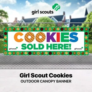 Girl Scout Cookies for Sale - Event Tent Banner - Bake Sale - Promotional Sign - Picture 1 of 11