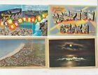 Carte postale 5 vintage 8 cartes vues NH Hampton Beach grande lettre scène de nuit océanique lue