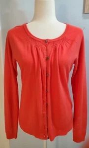 Women's New York & Company Button Up Sweater Size L Orange Red - Picture 1 of 4