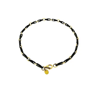 Superoro Solid 18k Rose Gold And Ceramic Bracelet 3.7 mm 8.5 Inches - Image 1 of 3