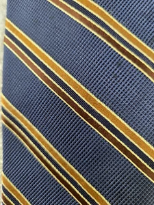 BROOKS BROTHERS - Seidenkrawatte gestreift - NOTRE DAME BLAU & GOLD - Bild 1 von 6