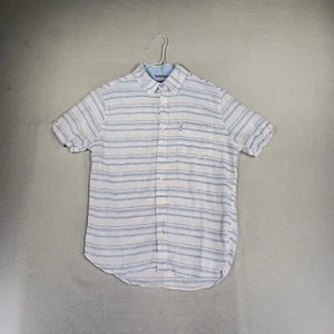 Ben Sherman Men's Shirt Size Small Linen Blend Short Sleeve Button Down Striped - Picture 1 of 11