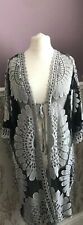 Ladies Black Lace Tie Up Spring Summer Kimono Beach Cover Up Fit UK Size10-18