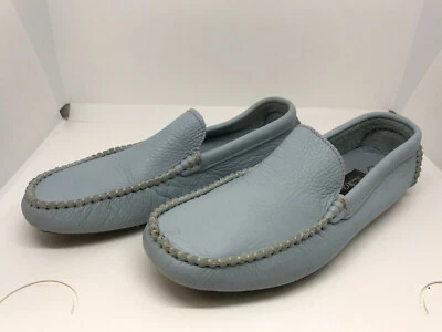DAVID AARON Light Blue Loafers Made in Spain Women's Size 7 1/2 - Image 1 of 4