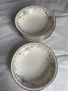 NORITAKE ELFENBEIN PORZELLAN 7237 ADAGIO COUPE SUPPENSCHÜSSELN - 6 - PLATINRAND - Bild 1 von 3