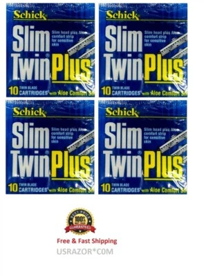 40 Schick Slim Twin Plus Refills Blades cartridge fit GILLETTE Atra Razor Shaver