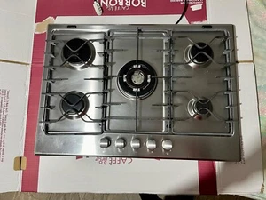 piano cottura whirpool 5 fuochi acciaio inox, cm 75, usato in ottime condizioni - Foto 1 di 4