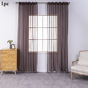 1 Piece Sheer Voile Window Curtains Drapes Set with Rod Pocket 10Colors Solid ↲ - Picture 1 of 24