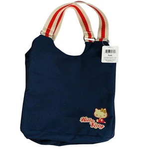 2002 Hello Kitty Tokyo Sanrio Canvas Tote Lunch Bag Blue with 3 Compartments - Picture 1 of 9